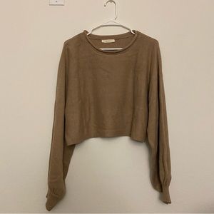 Drop Shoulder Cropped Sweater
